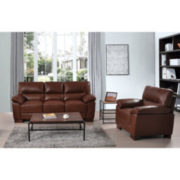Furniture Instore Dalmore Genuine Leather Tan 3+1 Seater Sofa Set - thumbnail 2