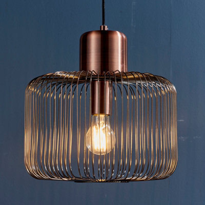 Anson Lighting Leone Single Pendant In Antique Copper Finish - image 1