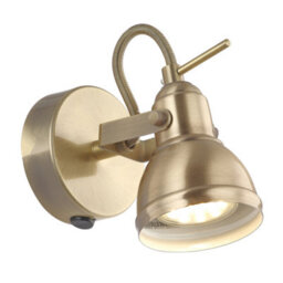 Happy Homewares Unique Industrial Designed Antique Brass Wall Spot Light With Switch - thumbnail 2