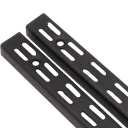 Afit Black Twin Slot Uprights 710mm - Pack Of 2 - Genuine 32mm Twin Slot Adjustable Wall Shelving - thumbnail 1