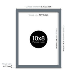 10X8 Grey Picture Frame (25.4 X 20.3Cm) Poster, Photo, Artwork, Gallery Wall Or Print - thumbnail 3