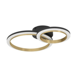 Eglo Calliera Black & Brass Steel Led Circle Modern Ceiling Light - thumbnail 3