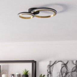 Eglo Calliera Black & Brass Steel Led Circle Modern Ceiling Light - thumbnail 2