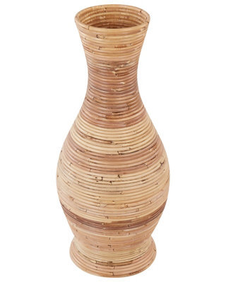 Wyld And Coco 70Cm Natural Rattan Decorative Vase - Boho Rustic Home Decor - image 1