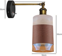 Vintage Wall Light With Adjustable Arm White And Brown Glass Shade On/off Switch Wall Lighting Fixtures Industrial Wall Sconce - thumbnail 8