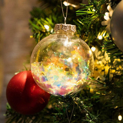 2 Pack 9Cm Crinkle Glass Bauble Christmas Tree Decoration - image 1