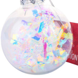 2 Pack 9Cm Crinkle Glass Bauble Christmas Tree Decoration - thumbnail 3
