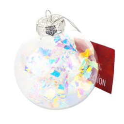 2 Pack 9Cm Crinkle Glass Bauble Christmas Tree Decoration - thumbnail 2