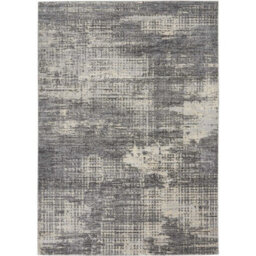 Grey Beige Modern Easy To Clean Abstract Rug For Dining Room Bedroom And Living Room-244Cm X 305Cm - thumbnail 5