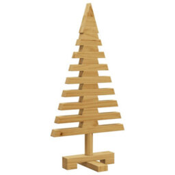 Vidaxl Wooden Christmas Tree With Stand Brown 60 Cm Solid Pine Wood - thumbnail 4