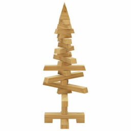 Vidaxl Wooden Christmas Tree With Stand Brown 60 Cm Solid Pine Wood - thumbnail 5