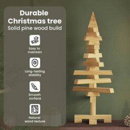 Vidaxl Wooden Christmas Tree With Stand Brown 60 Cm Solid Pine Wood - thumbnail 7