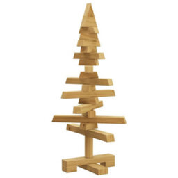 Vidaxl Wooden Christmas Tree With Stand Brown 60 Cm Solid Pine Wood - thumbnail 2