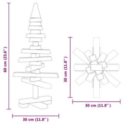Vidaxl Wooden Christmas Tree With Stand Brown 60 Cm Solid Pine Wood - thumbnail 3
