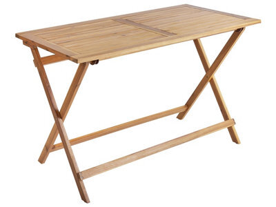 Wyld And Coco Foldable Acacia Garden Dining Table Brown 120 X 60 Cm, Seats 4 - image 1