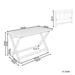 Wyld And Coco Foldable Acacia Garden Dining Table Brown 120 X 60 Cm, Seats 4 - thumbnail 3