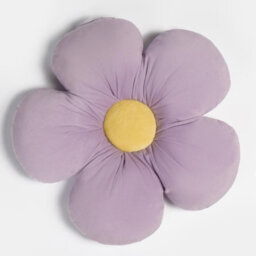 OHS Flower Cushion Filled Matte Velvet Plush Chair Sofa Pillow, Lilac Yellow - thumbnail 4