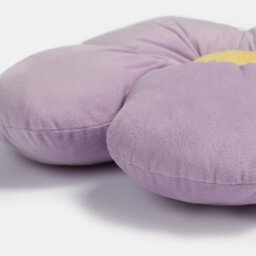 OHS Flower Cushion Filled Matte Velvet Plush Chair Sofa Pillow, Lilac Yellow - thumbnail 5