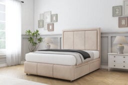"Sloomy Lancaster Sand Naples Divan Bed Set 2 Drawers Left Side - 54"" Floor Standing  & 12""  Footboard 6' Super King" - thumbnail 2
