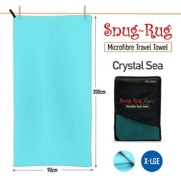 Snug Rug Microfibre Beach Towel Super Absorbent Quick Drying Lightweight Extra Large Xl 200 X 90Cm - Crystal Sea Blue - thumbnail 2