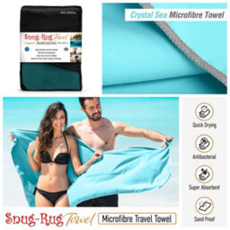 Snug Rug Microfibre Beach Towel Super Absorbent Quick Drying Lightweight Extra Large Xl 200 X 90Cm - Crystal Sea Blue - thumbnail 8