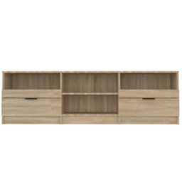 Berkfield Modern Tv Cabinet Sonoma Oak 150X33.5X45 Cm Engineered Wood - thumbnail 4