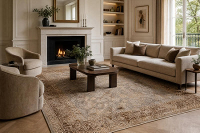 RugsX Carpet Wool Nain Ornament, Frame, 1631/51655 Grey Brown  200X300 Cm - image 1