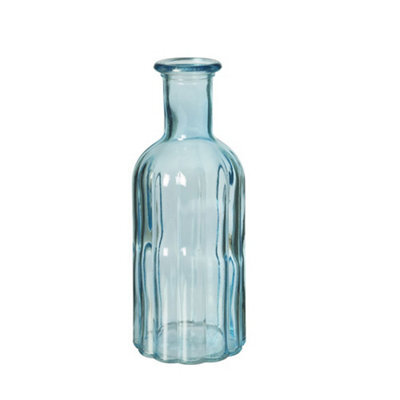 Glass Bottle Vase - Ocean Blue - (Height) 19 Cm