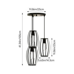 3 Way Vintage Industrial Pendant Light Hanging - thumbnail 2