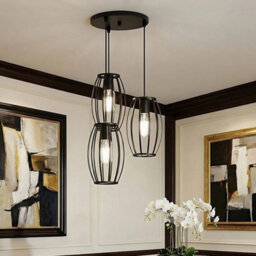 3 Way Vintage Industrial Pendant Light Hanging - thumbnail 4