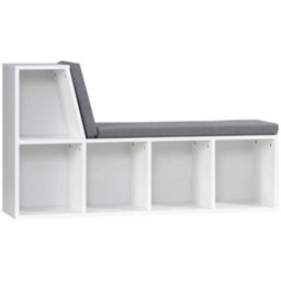 2 Tier Bookcase W/ Removable Cushions Storage Cabinet For Living Room - thumbnail 1