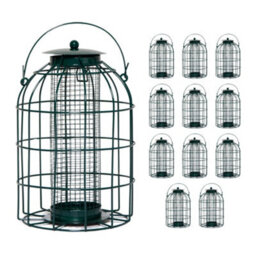 Samuel Alexander Pack Of 12 Wild Bird Hanging Nut Feeder With Squirrel Guard