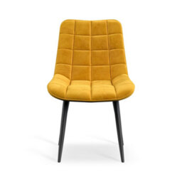 More4Homes Set Of 8 Nova Modern Velvet Dining Chair Padded Seat Metal Legs Kitchen (Mustard) - thumbnail 3