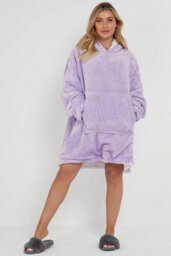 Homes & Linen Oversized Wearable Blanket Hoodie Teddy Fleece Fluffy Sherpa Hooded Sweatshirt Blanket With Pocket For Men & Women - thumbnail 1