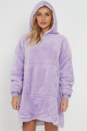 Homes & Linen Oversized Wearable Blanket Hoodie Teddy Fleece Fluffy Sherpa Hooded Sweatshirt Blanket With Pocket For Men & Women - thumbnail 4