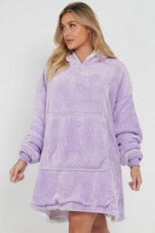Homes & Linen Oversized Wearable Blanket Hoodie Teddy Fleece Fluffy Sherpa Hooded Sweatshirt Blanket With Pocket For Men & Women - thumbnail 3