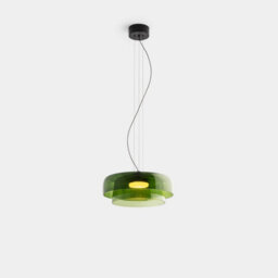 Luminosa Lighting Luminosa Levels Twin Dome 42Cm Dome Pendant Ceiling Light Black, Green Led 19W Cct 2700-3000-4000K Phase Cut Dimming