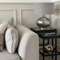 Pagazzi Lighting Pagazzi Acilia 1 Light Antique Brass And Smoked Glass Fluted Table Lamp - thumbnail 5