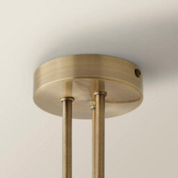 Valuelights Amelie Gold 3 Way Ceiling Light With Smoked Ribbed Glass Shades - Led Bulbs Included - thumbnail 6