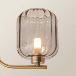 Valuelights Amelie Gold 3 Way Ceiling Light With Smoked Ribbed Glass Shades - Led Bulbs Included - thumbnail 5