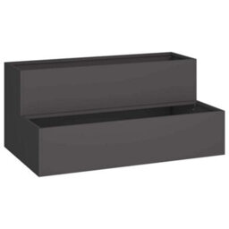 Berkfield Modern Garden Planter Black 100 X 60 X 45 Cm Steel - thumbnail 1
