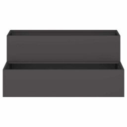Berkfield Modern Garden Planter Black 100 X 60 X 45 Cm Steel - thumbnail 6