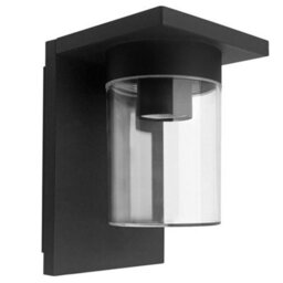 Long Life Lamps Company Outdoor Wall Light Lantern Black Clear Lamp Shade Zlc385 With 4W Led Warm White - thumbnail 3