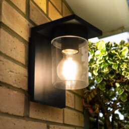 Long Life Lamps Company Outdoor Wall Light Lantern Black Clear Lamp Shade Zlc385 With 4W Led Warm White - thumbnail 7