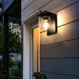 Long Life Lamps Company Outdoor Wall Light Lantern Black Clear Lamp Shade Zlc385 With 4W Led Warm White - thumbnail 9