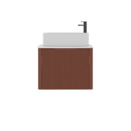 Royal Bathrooms Avenza 600mm Terracotta Clay Wall Hung Bathroom Countertop Vanity Unit 1 Drawer With Peak Basin - thumbnail 6