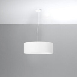 Sollux Lighting Rollo Fabric & Steel White 3 Light Classic Chandelier - thumbnail 1