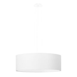 Sollux Lighting Rollo Fabric & Steel White 3 Light Classic Chandelier - thumbnail 3