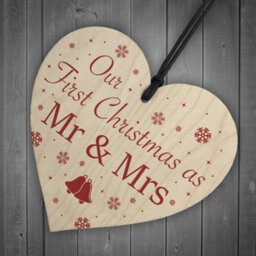 Red Ocean Christmas  Mr  Mrs 1St Christmas Together Wedding Gift For Couple Tree Decoration Keepsake - thumbnail 6