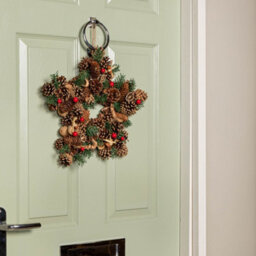 Samuel Alexander 35Cm Winter Spice Star Hanging Christmas Wreath With Pine Cones Red Berries & Dried Fruit - thumbnail 2